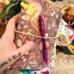 Handmade Junk Journal with Purple Pen